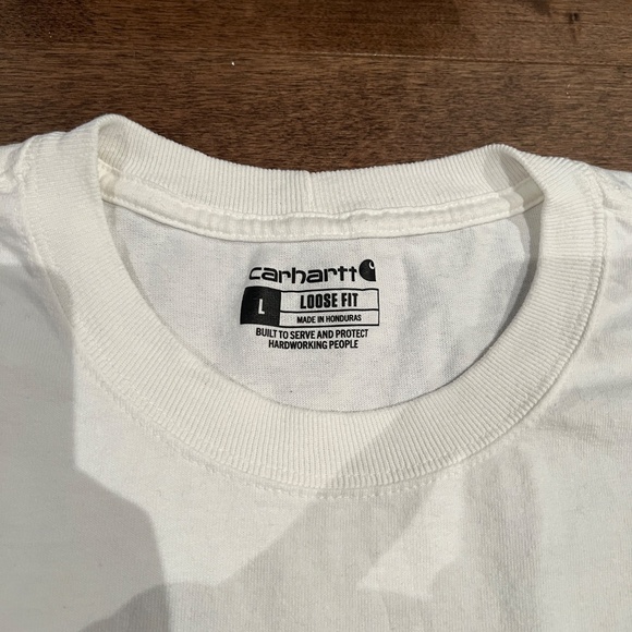 Carhartt Loose Fit Pocket T-Shirt White Size L (K87) - Picture 4 of 5